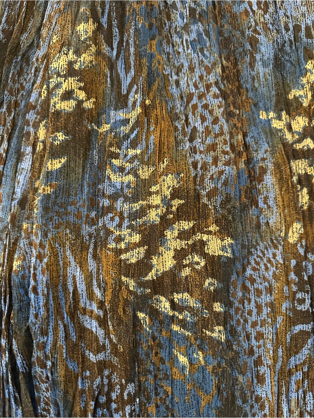 Ruby Rd. Brown & Blue Pleated Animal-Print Maxi Skirt - Picture 2 of 4